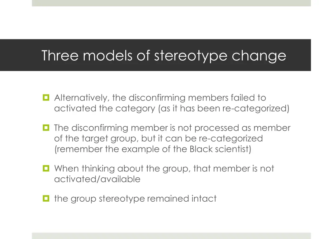 three models of stereotype change 13