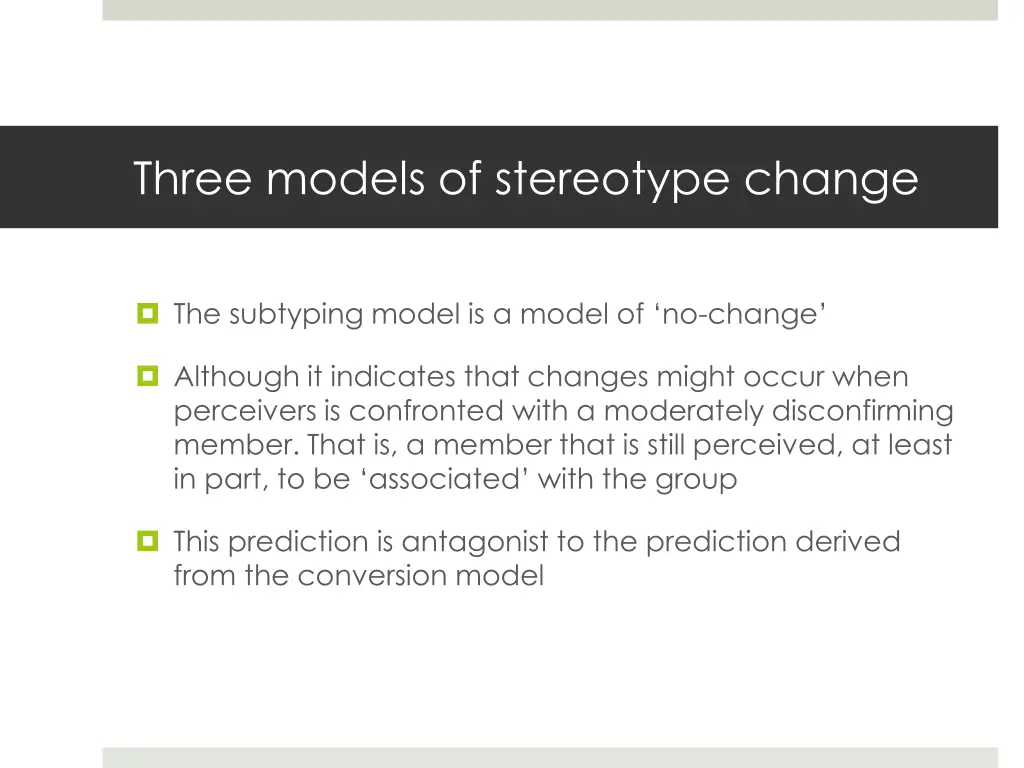 three models of stereotype change 14