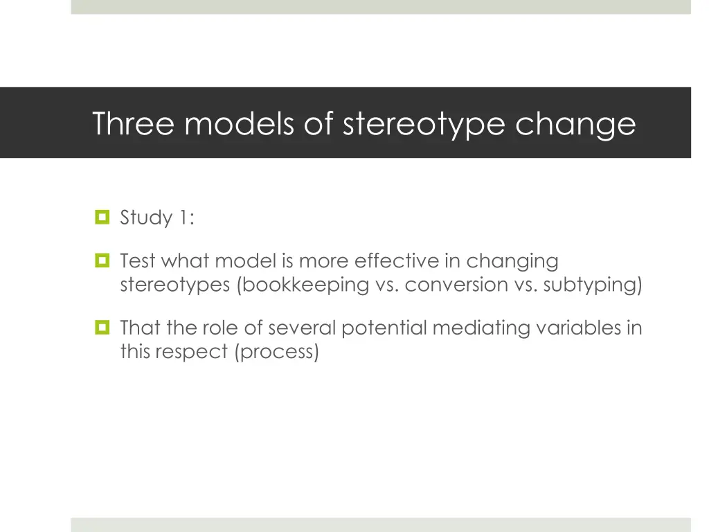 three models of stereotype change 15