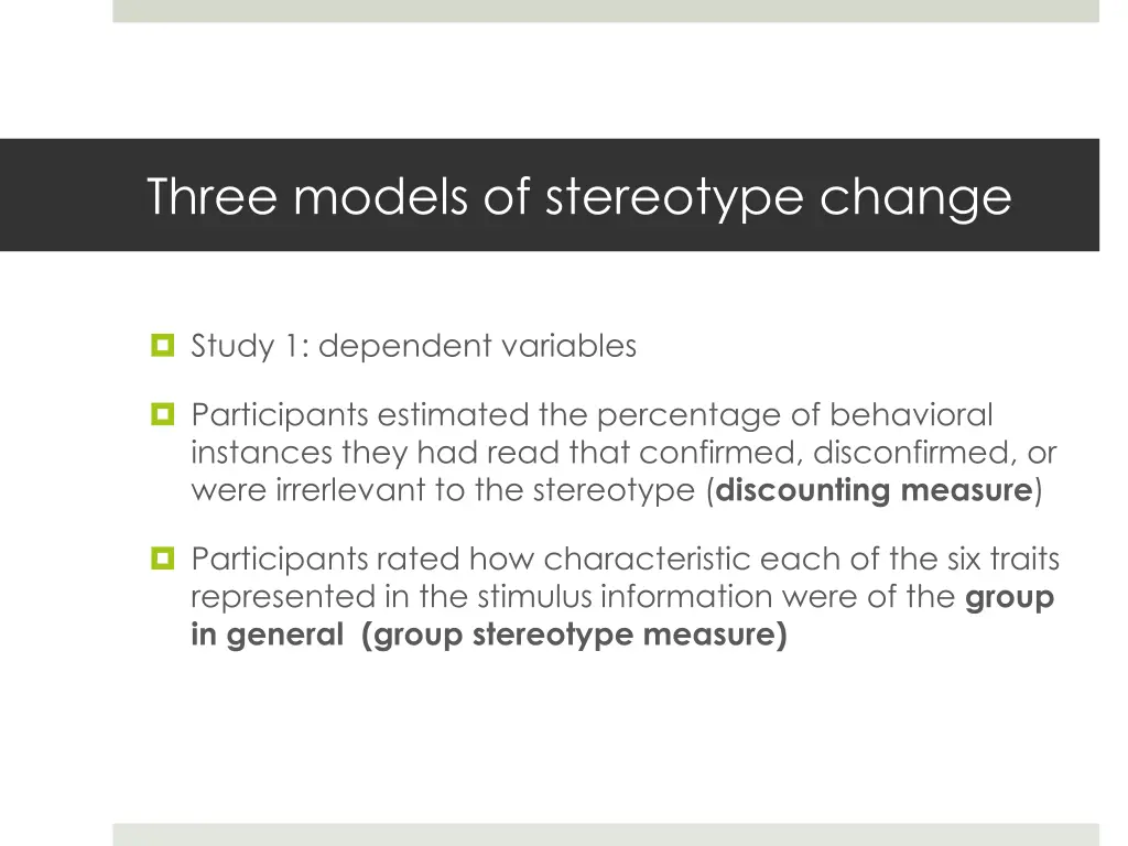 three models of stereotype change 30