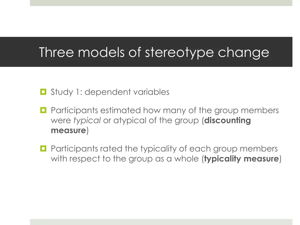 three models of stereotype change 31