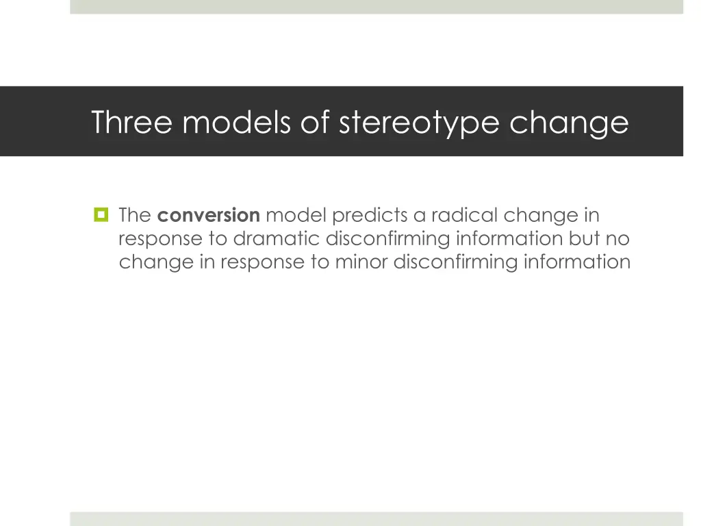 three models of stereotype change 8