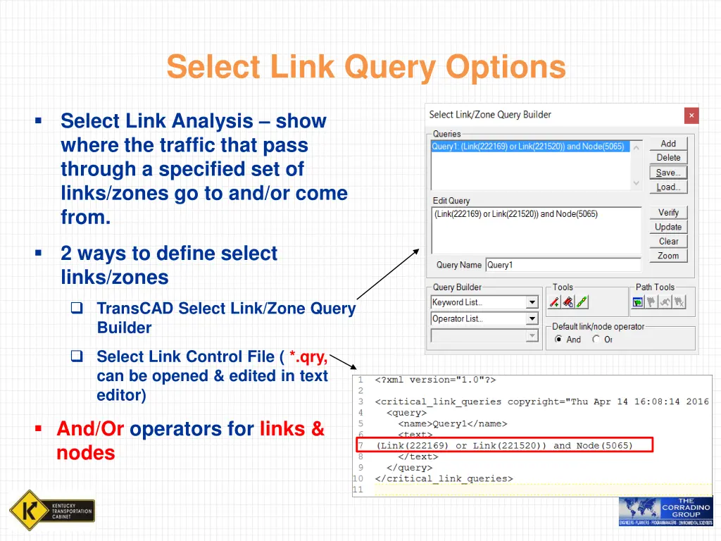 select link query options