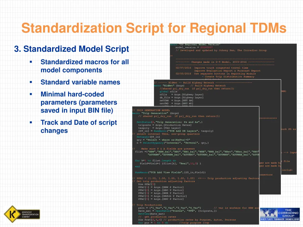 standardization script for regional tdms