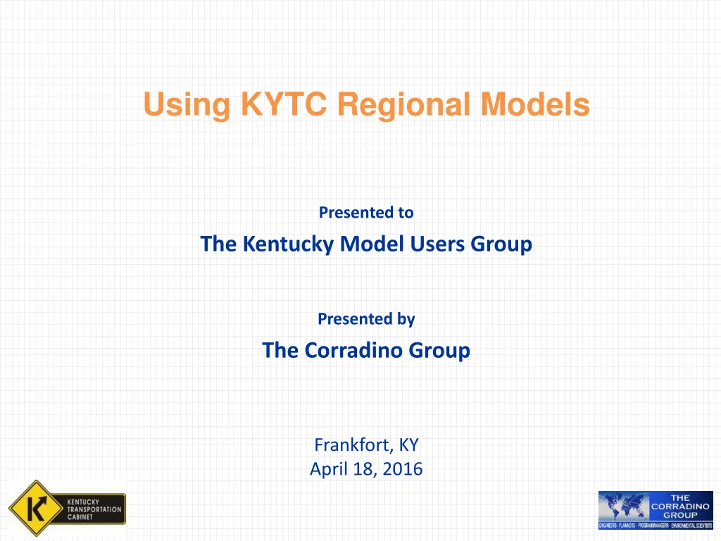 using kytc regional models