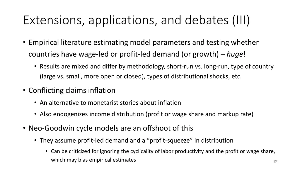 extensions applications and debates iii