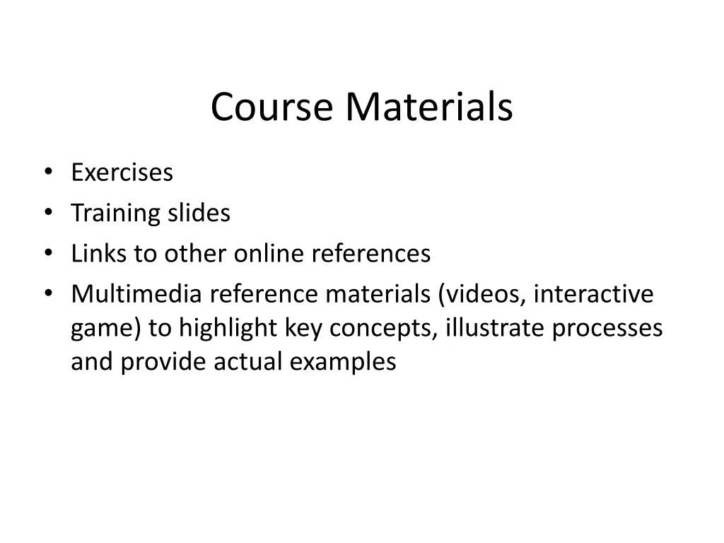 course materials 1