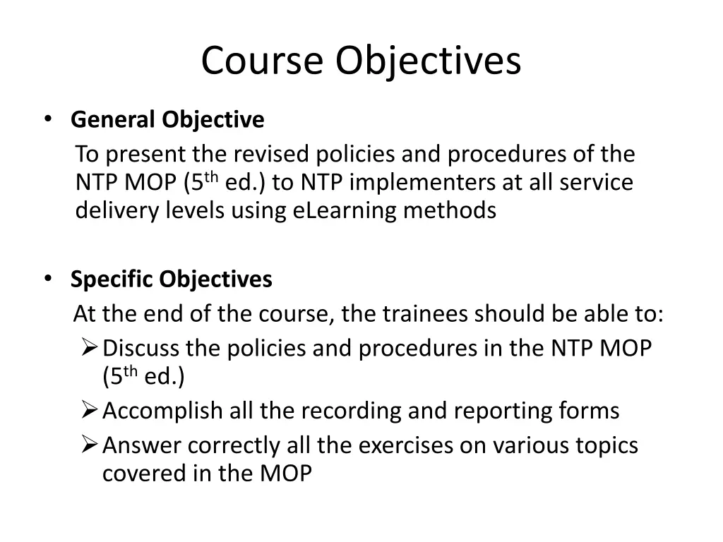 course objectives