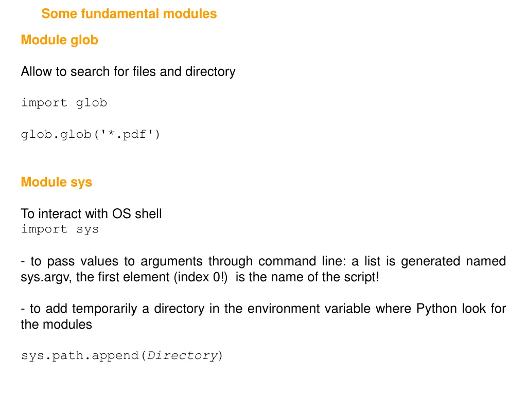 some fundamental modules 3