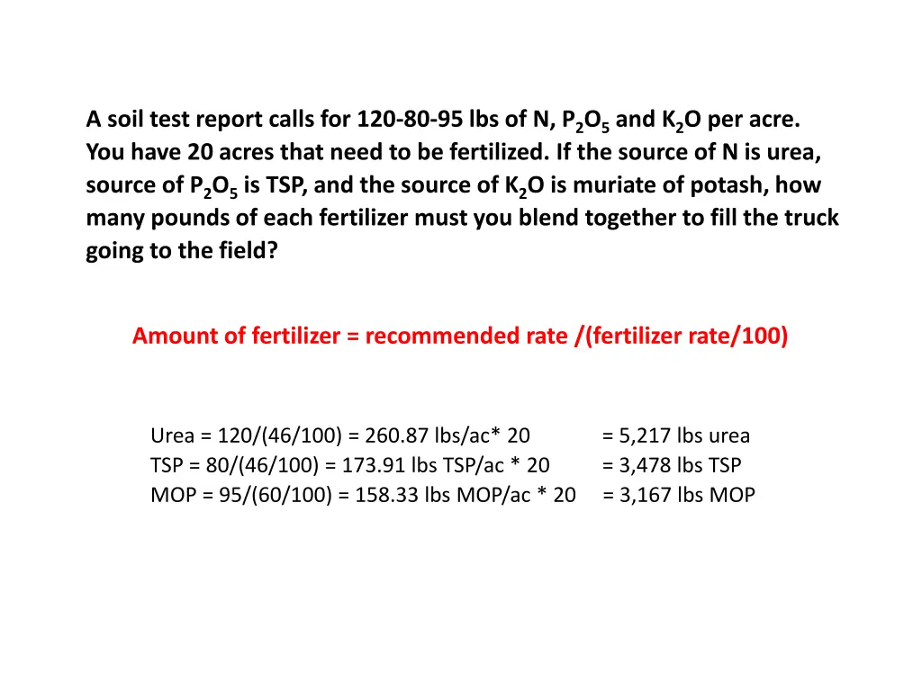 a soil test report calls