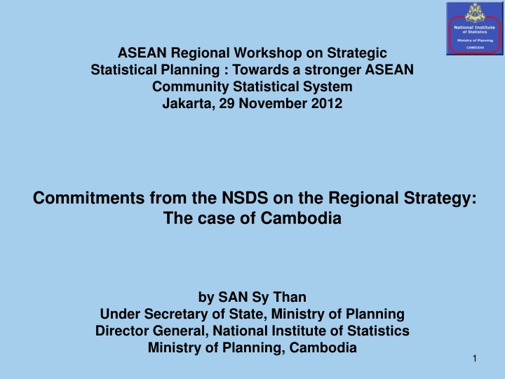 asean regional workshop on strategic statistical