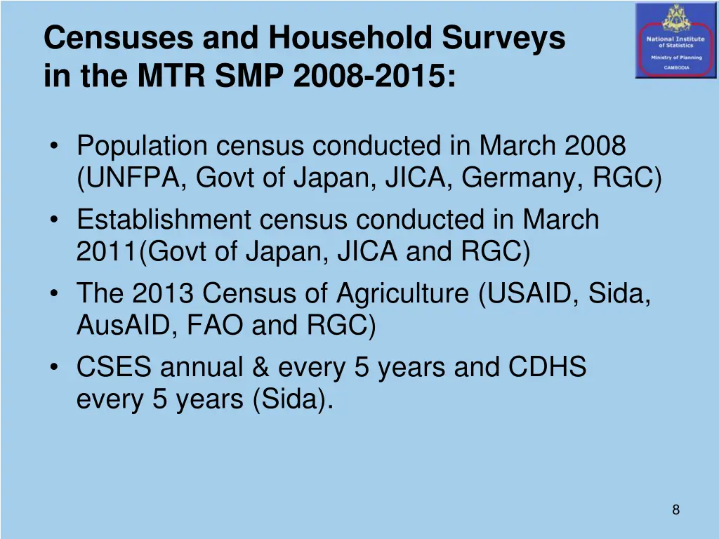 censuses and household surveys