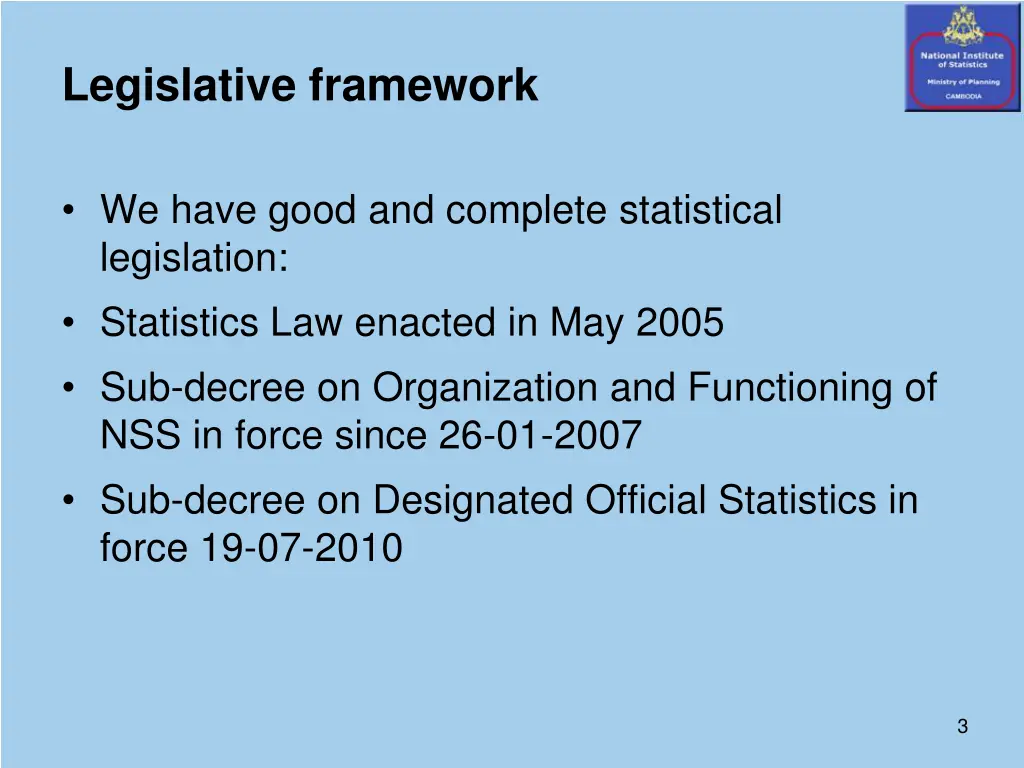 legislative framework