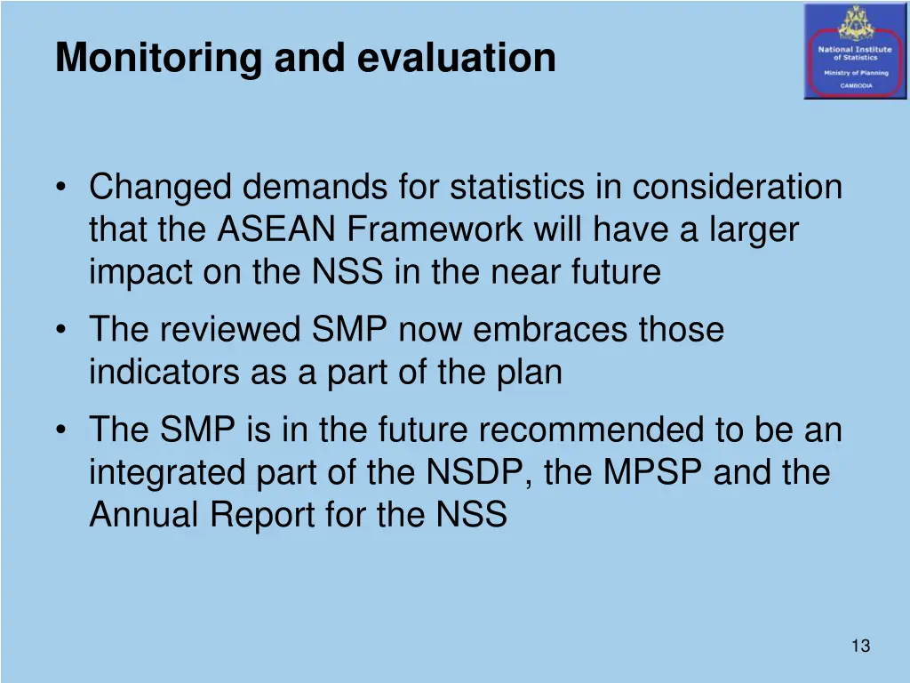 monitoring and evaluation