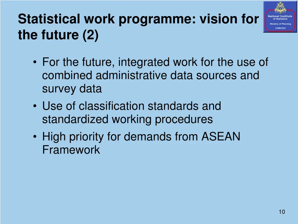 statistical work programme vision for the future 2