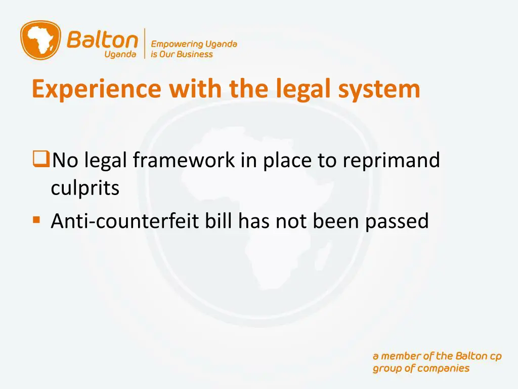 experience with the legal system