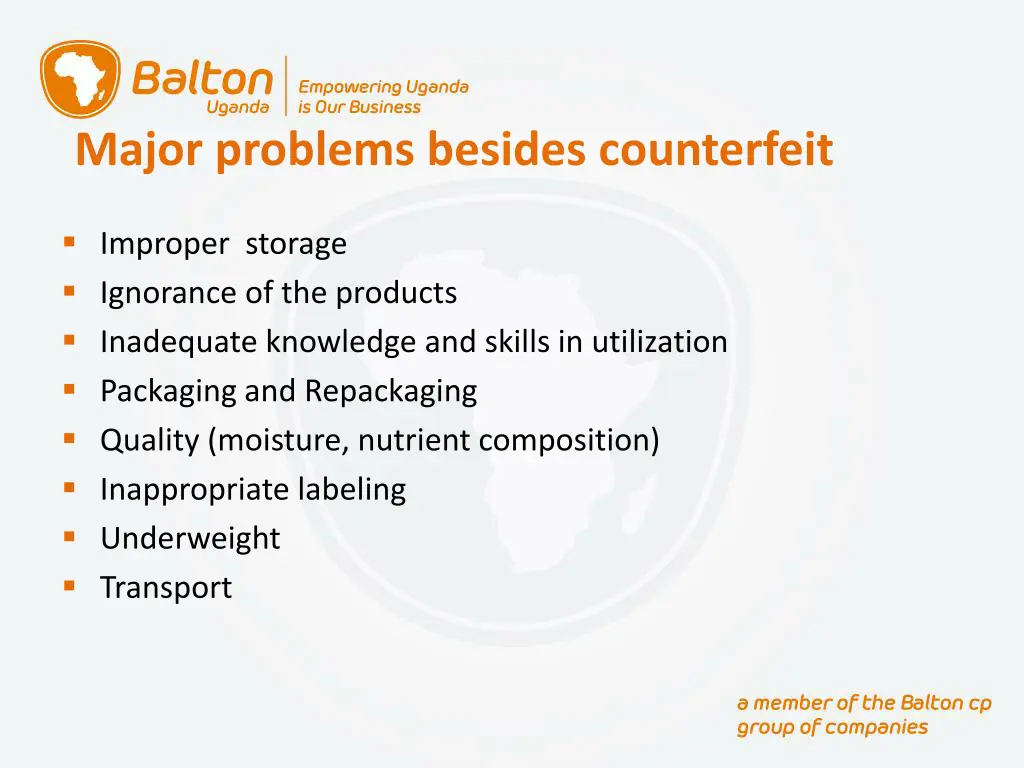 major problems besides counterfeit