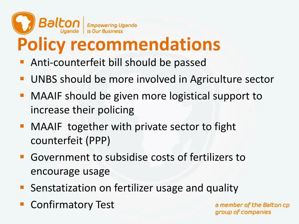 policy recommendations