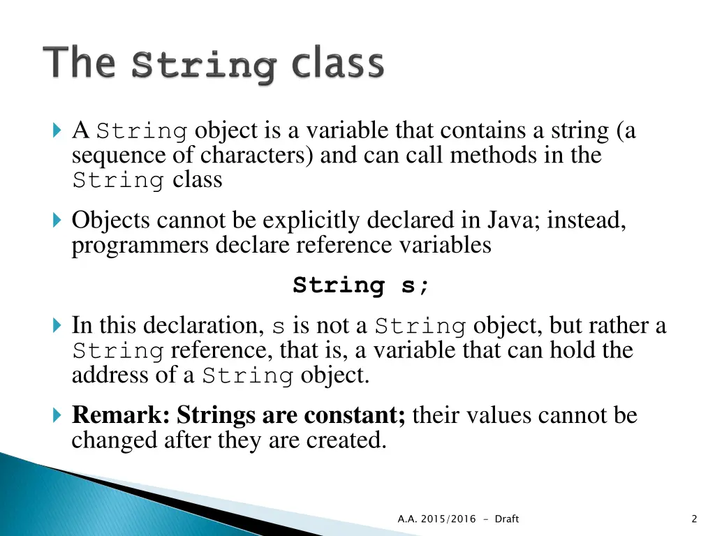 a string object is a variable that contains