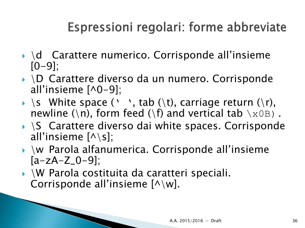 d 0 9 d carattere diverso da un numero