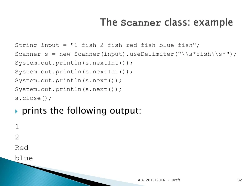 string input 1 fish 2 fish red fish blue fish