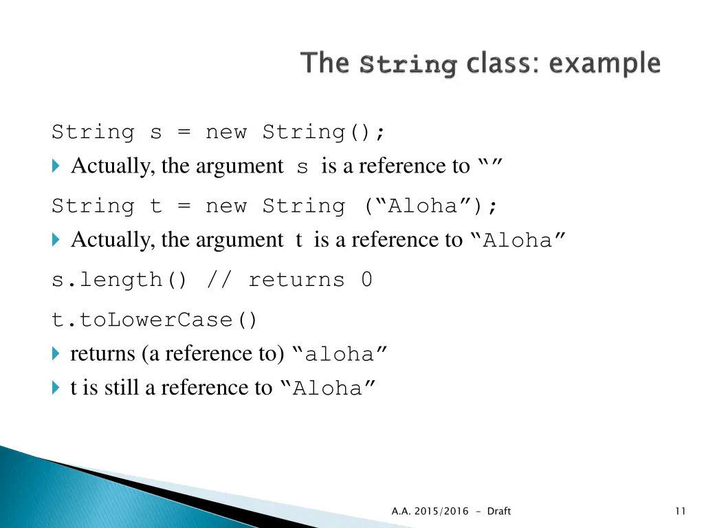 string s new string actually the argument