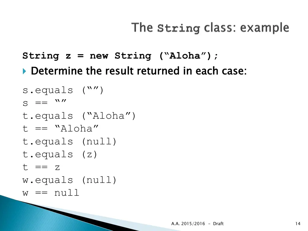 string z new string aloha determine the result