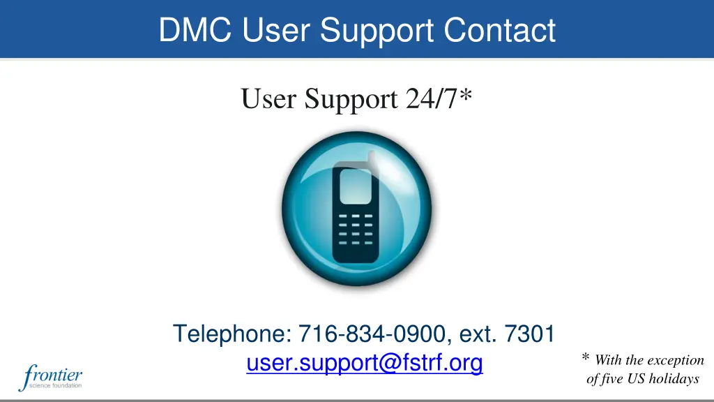 dmc user support contact