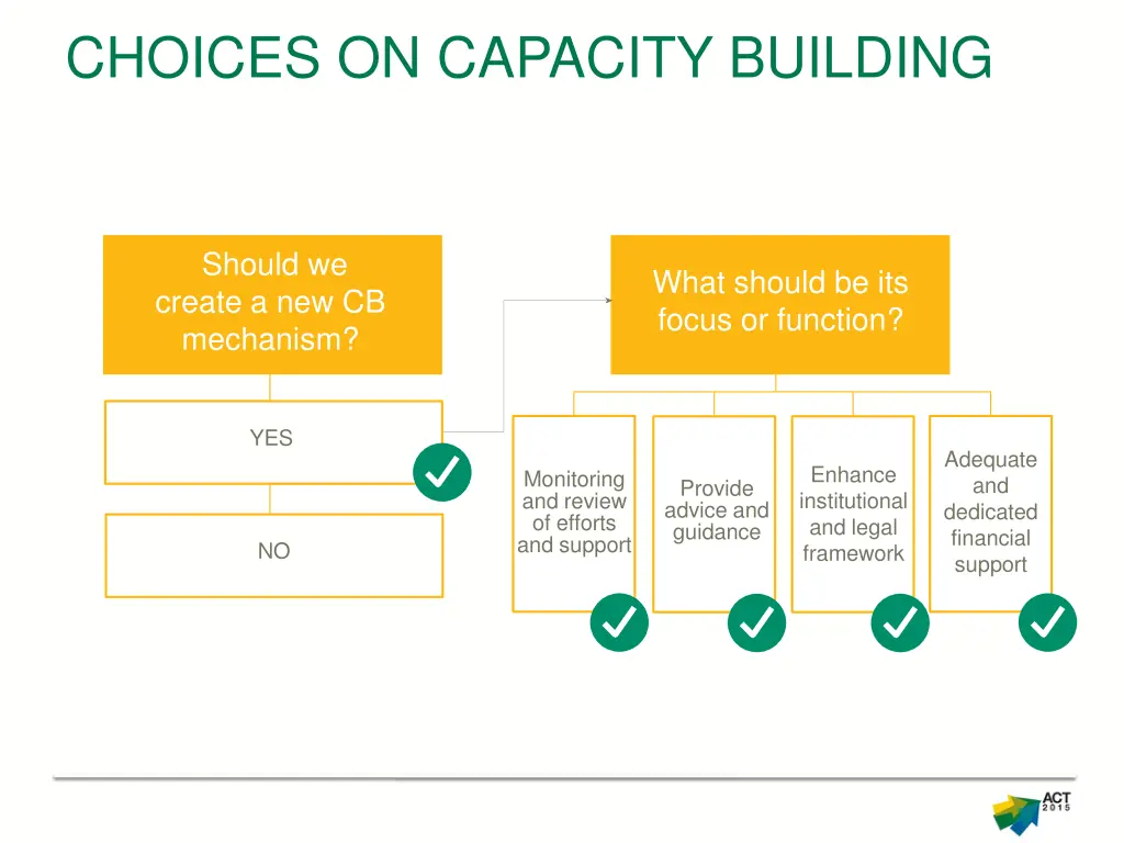 choices on capacity building