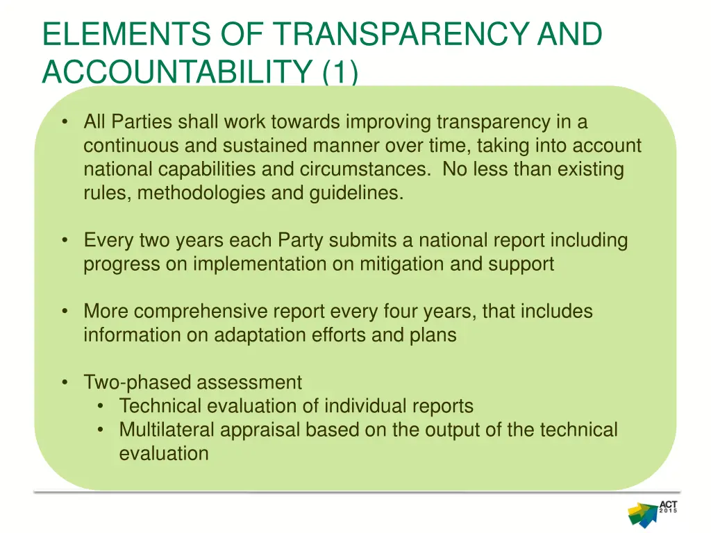 elements of transparency and accountability 1