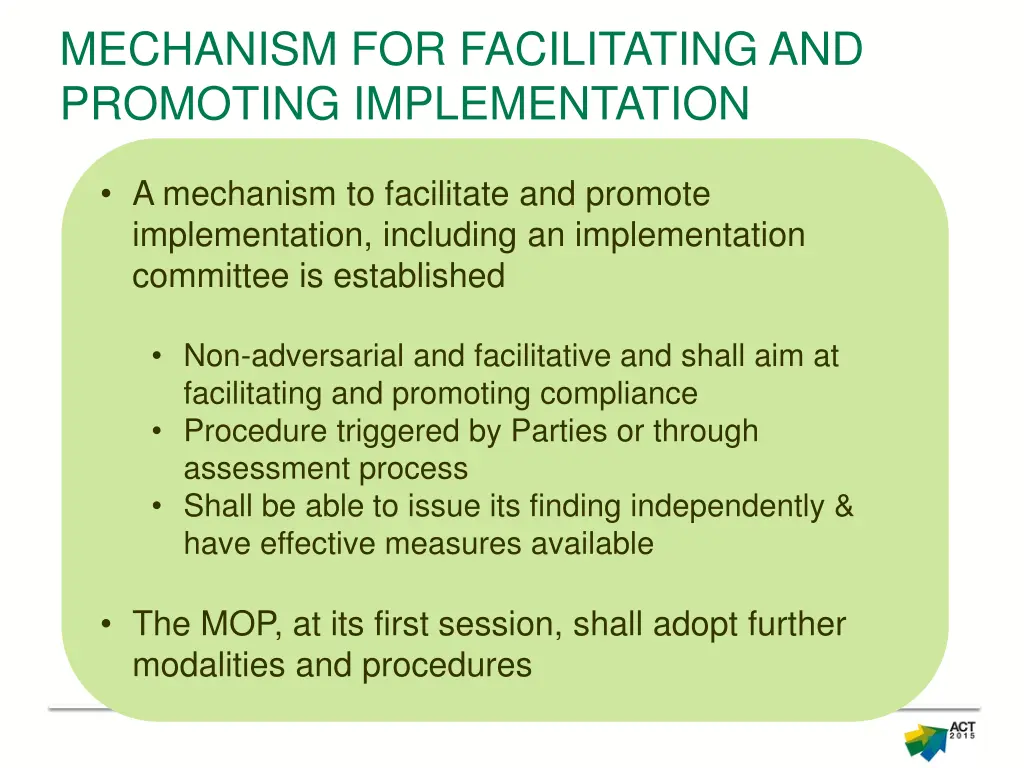 mechanism for facilitating and promoting