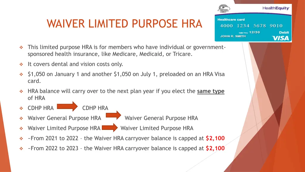 waiver limited purpose hra