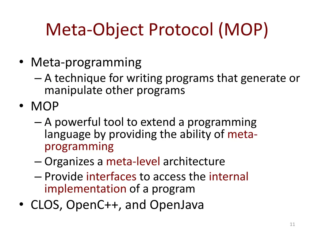 meta object protocol mop