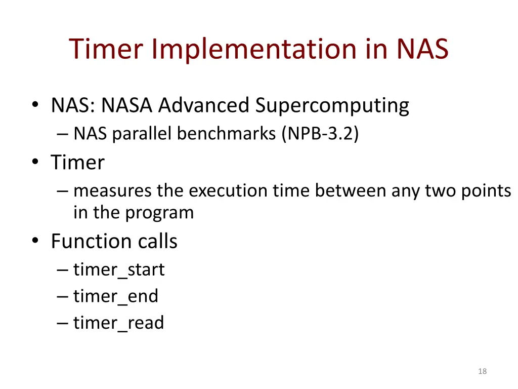 timer implementation in nas