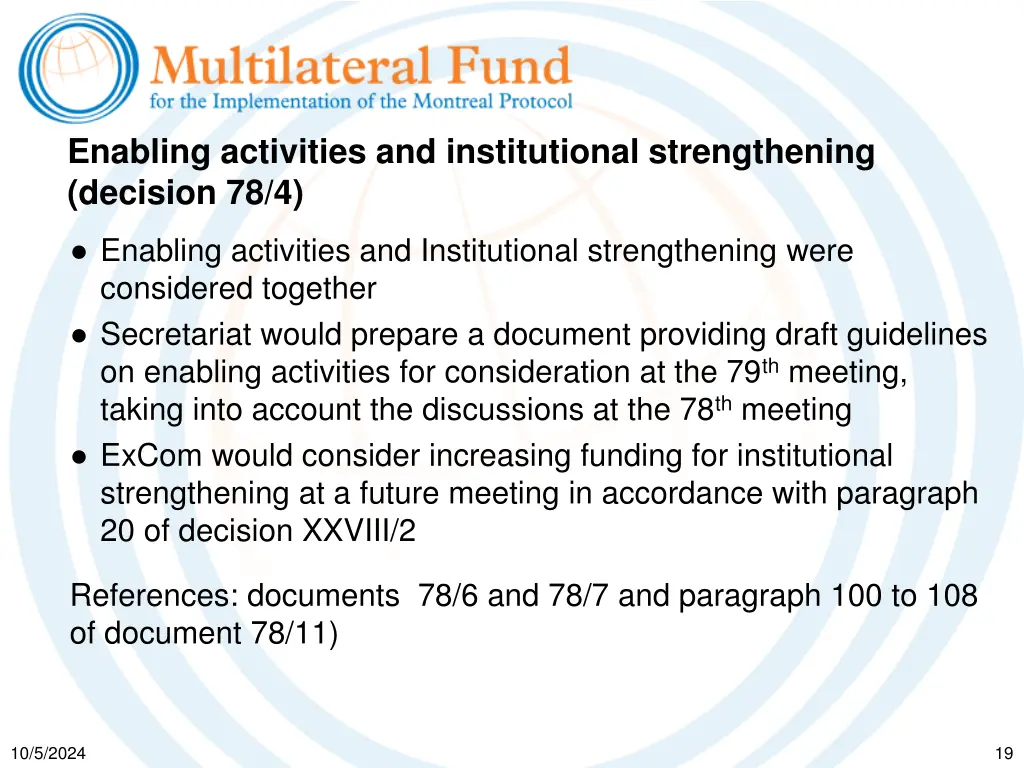 enabling activities and institutional