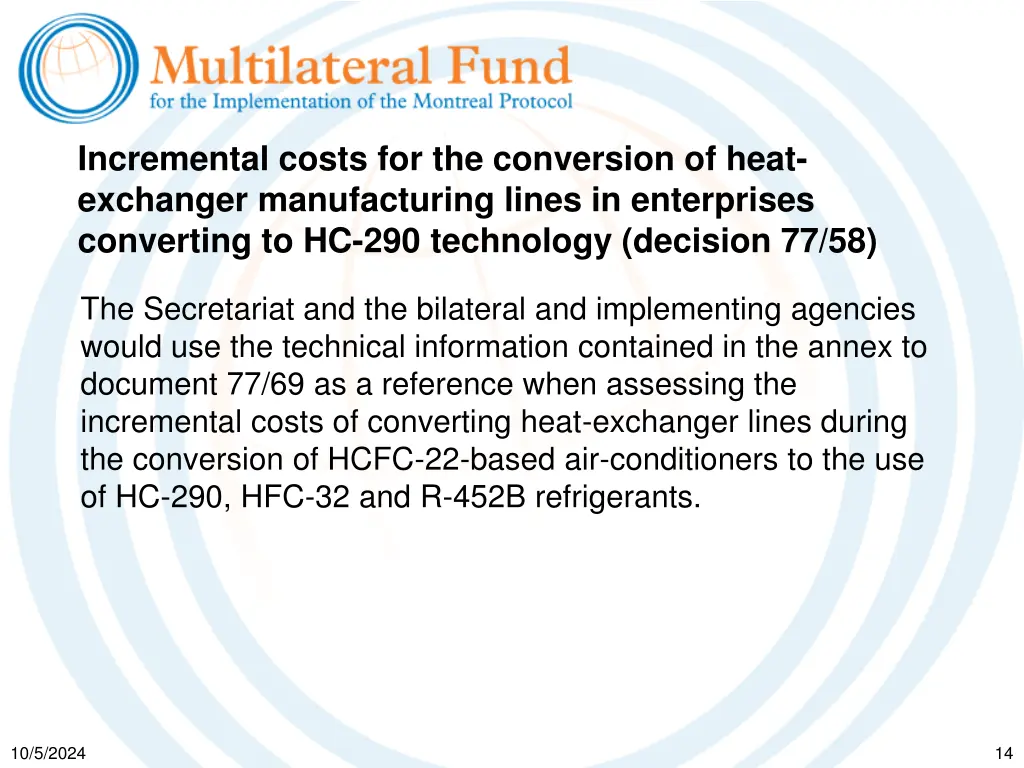 incremental costs for the conversion of heat