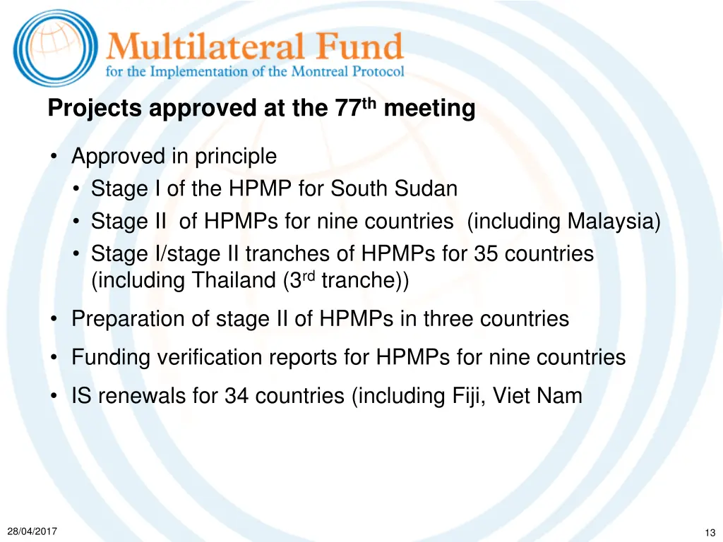 projects approved at the 77 th meeting