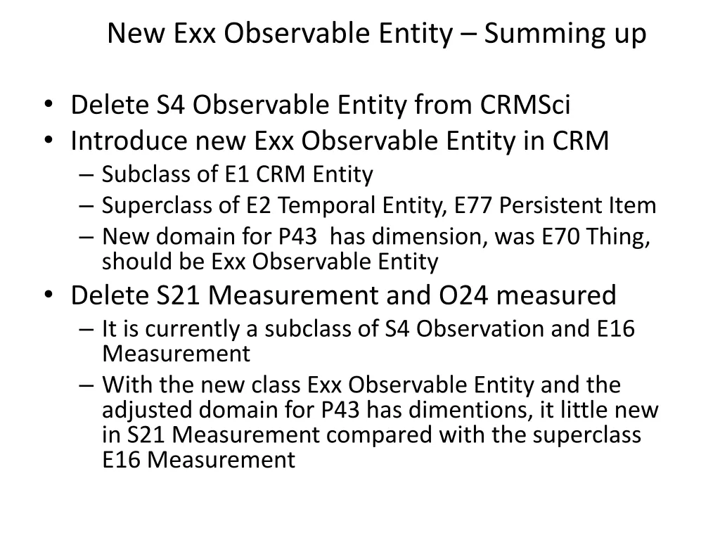 new exx observable entity summing up