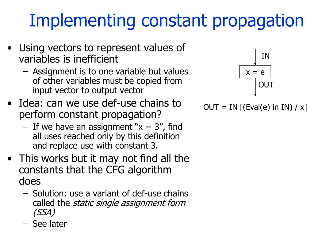 implementing constant propagation