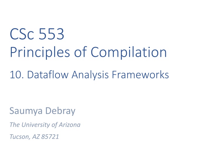 csc 553 principles of compilation