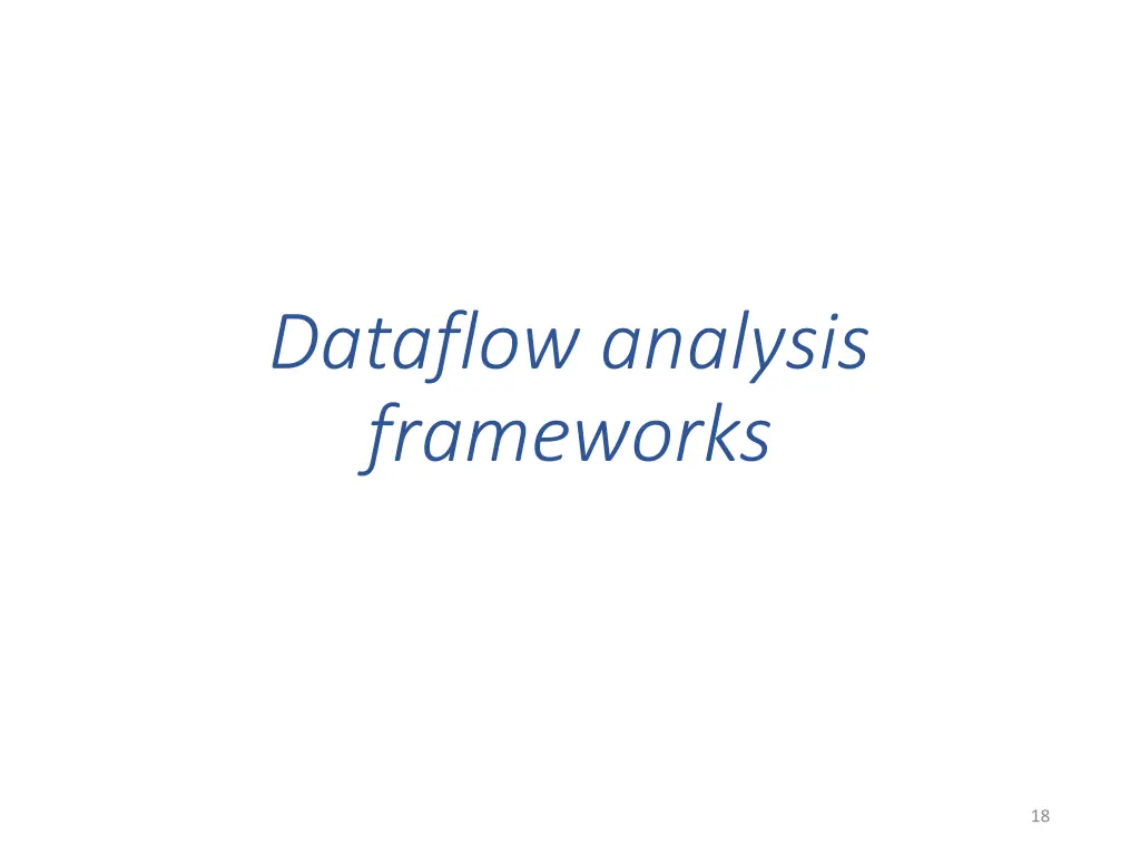 dataflow analysis frameworks 1