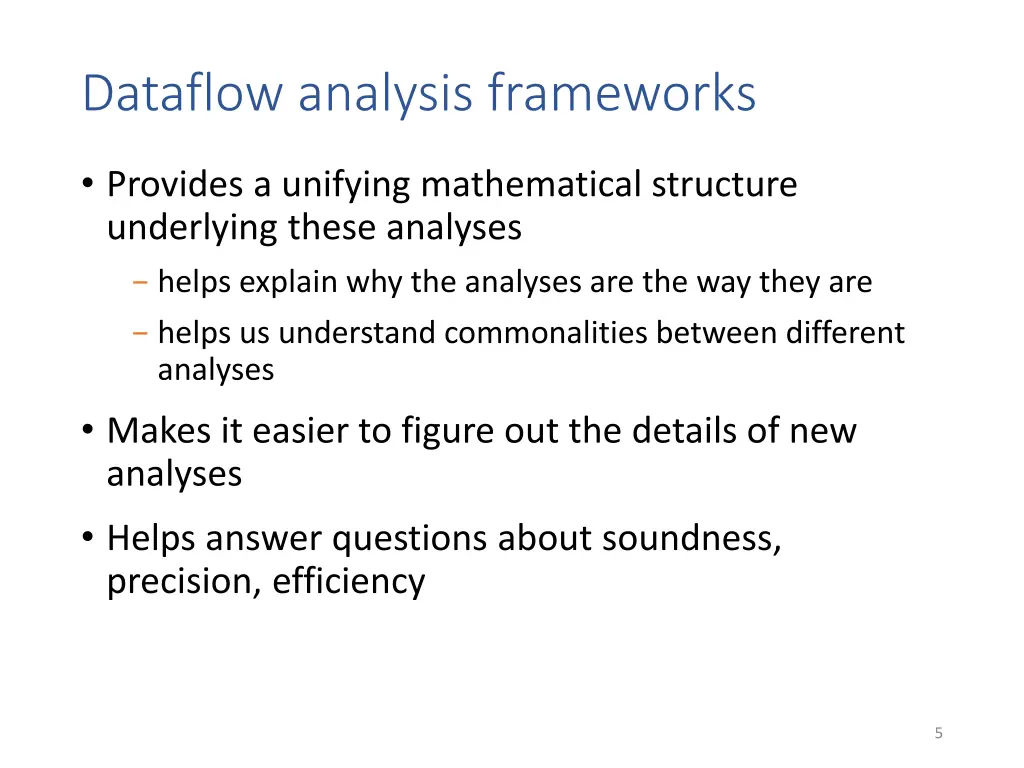 dataflow analysis frameworks