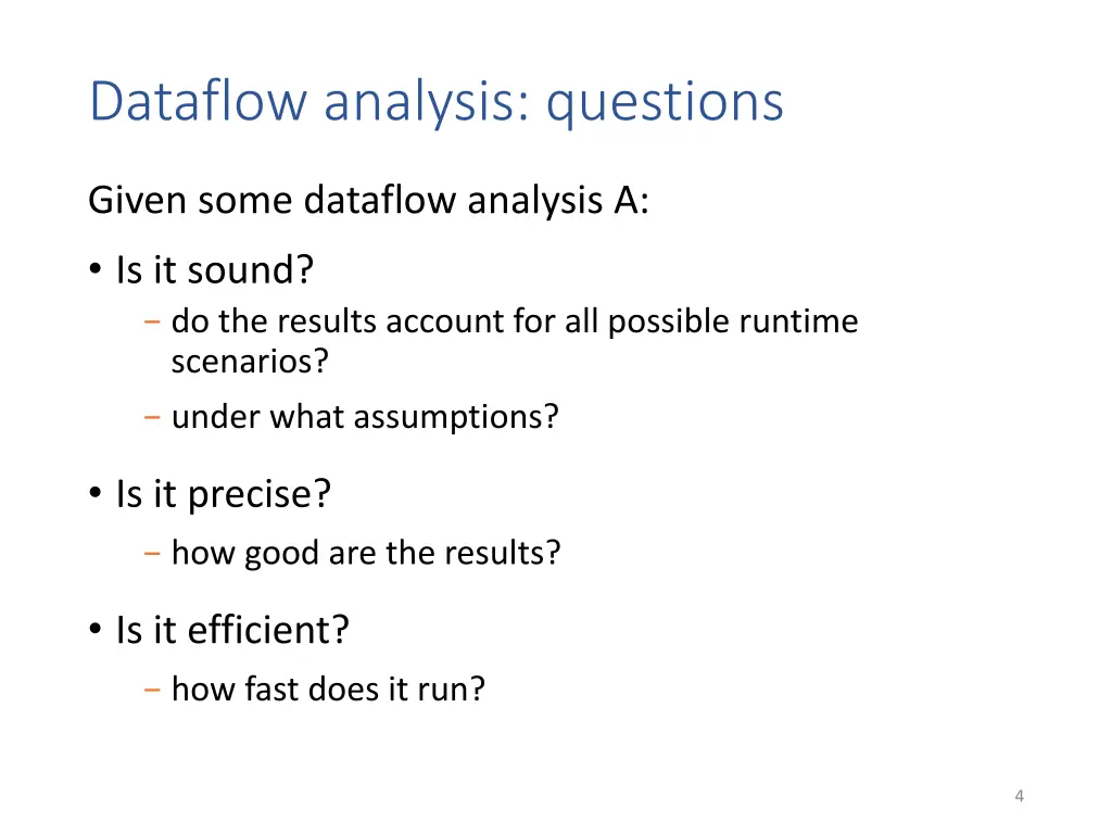 dataflow analysis questions