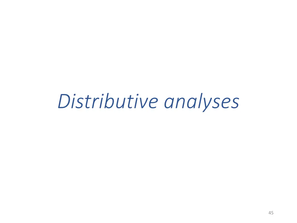 distributive analyses