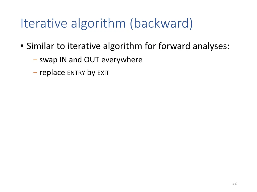 iterative algorithm backward