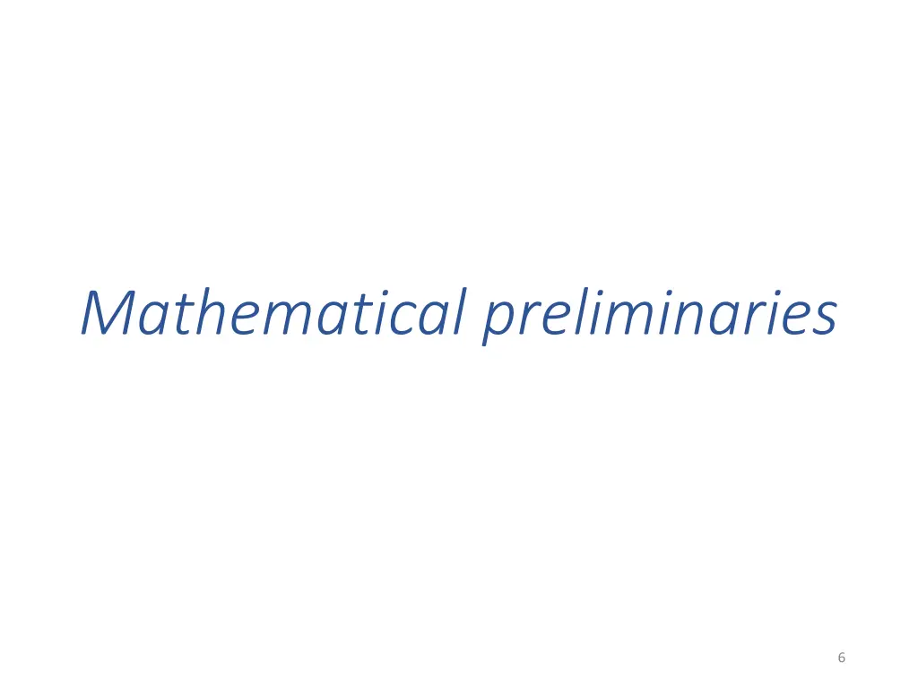 mathematical preliminaries