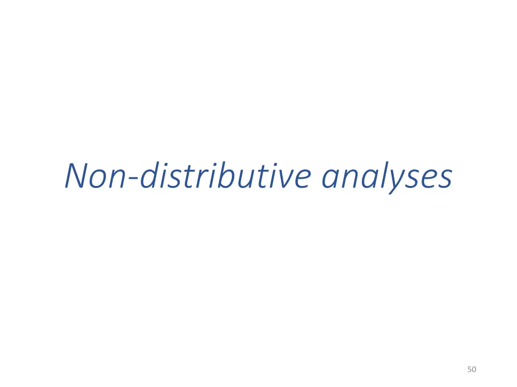 non distributive analyses