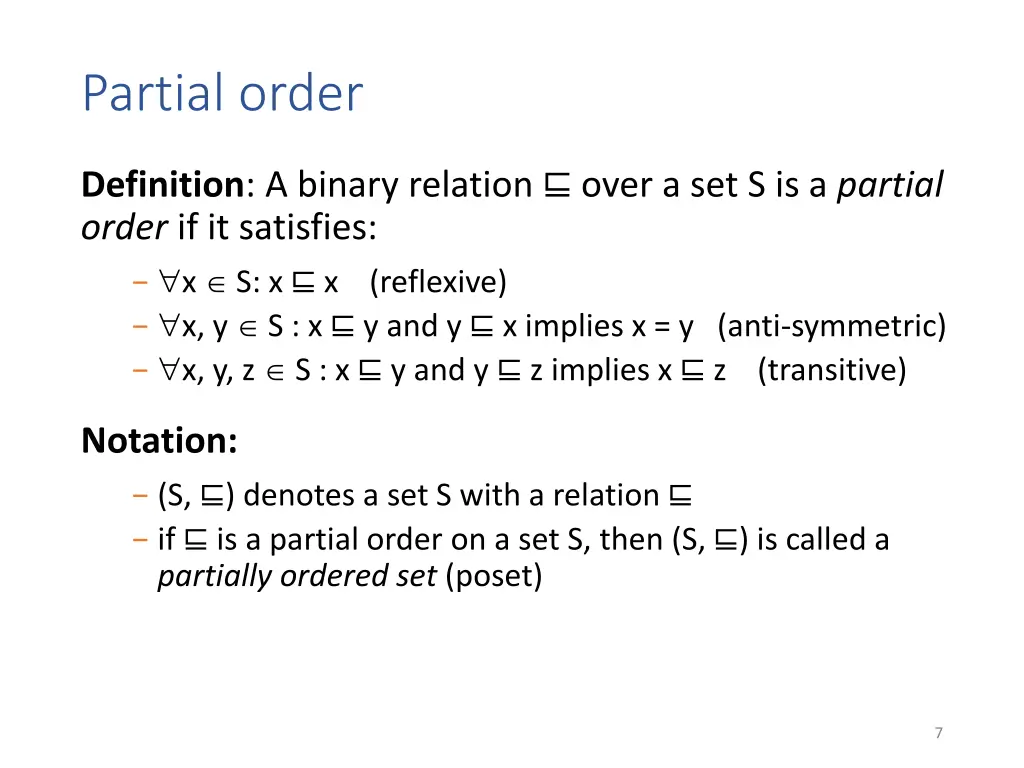 partial order