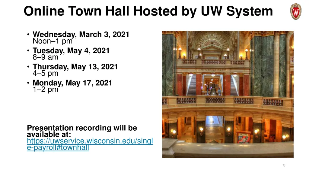 online town hall hosted by uw system