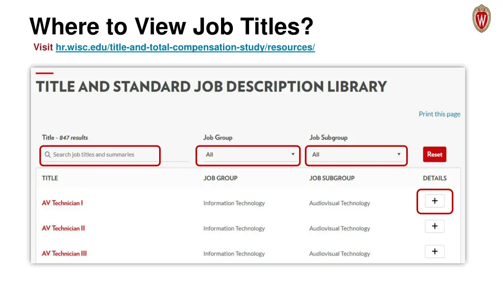 where to view job titles visit hr wisc edu title